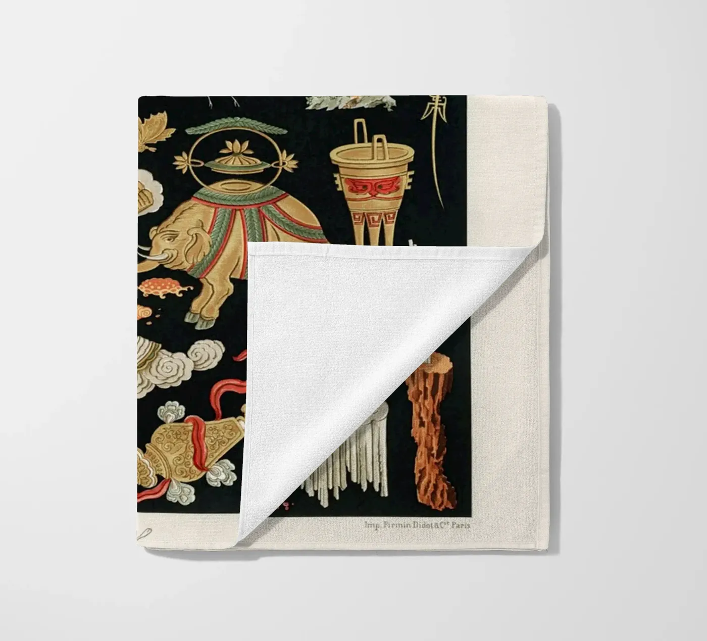 Chinese pattern elements strandhanddoek van vintageshop