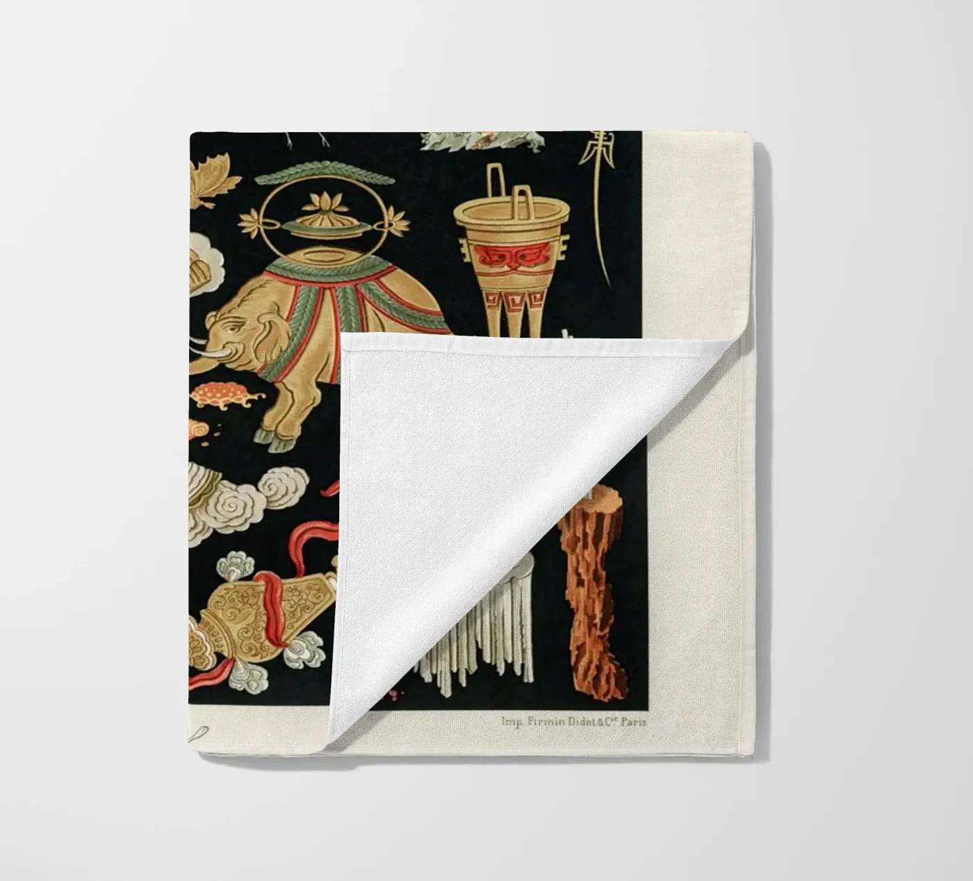 Chinese pattern elements serviette de plage de vintageshop
