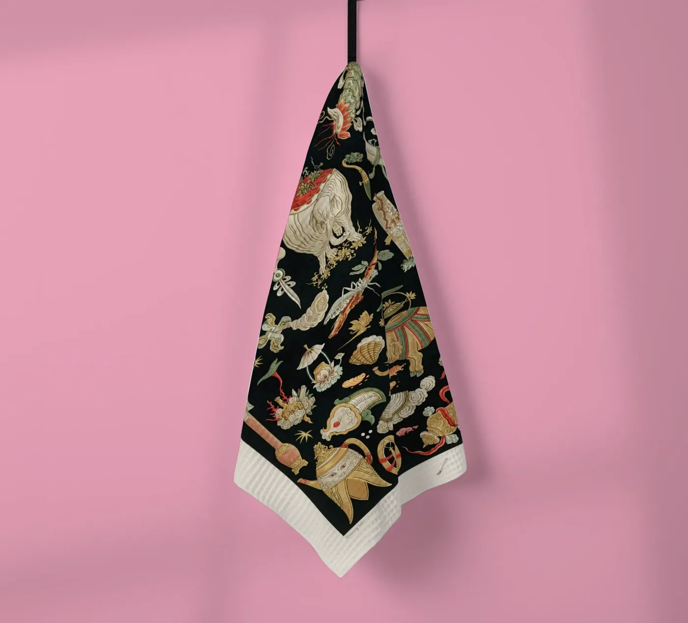 Chinese pattern elements tea towel by vintageshop