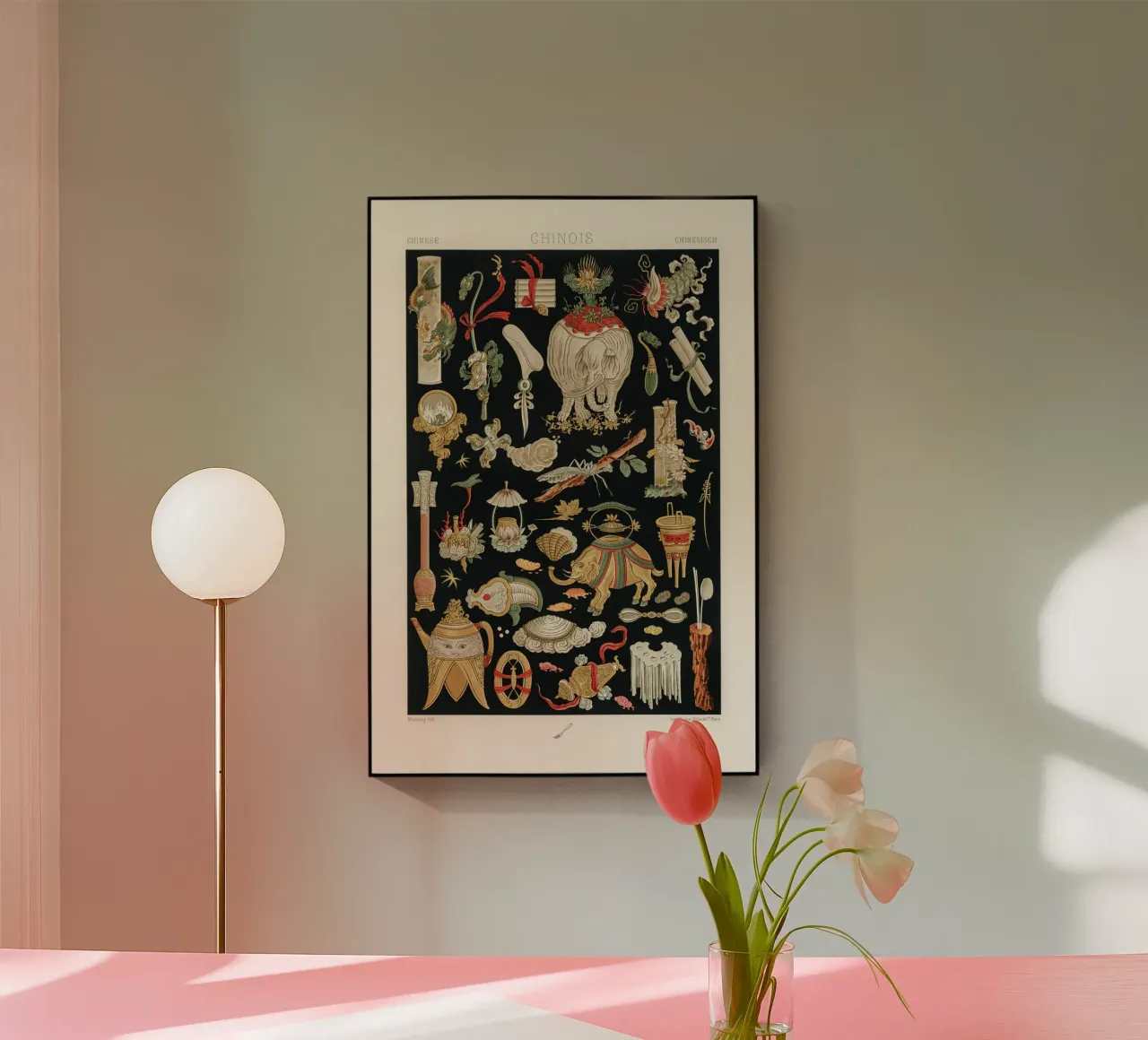 Chinese pattern elements plexiglass da vintageshop