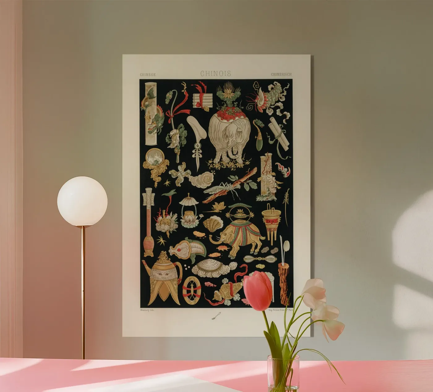 Chinese pattern elements plexiglas de vintageshop