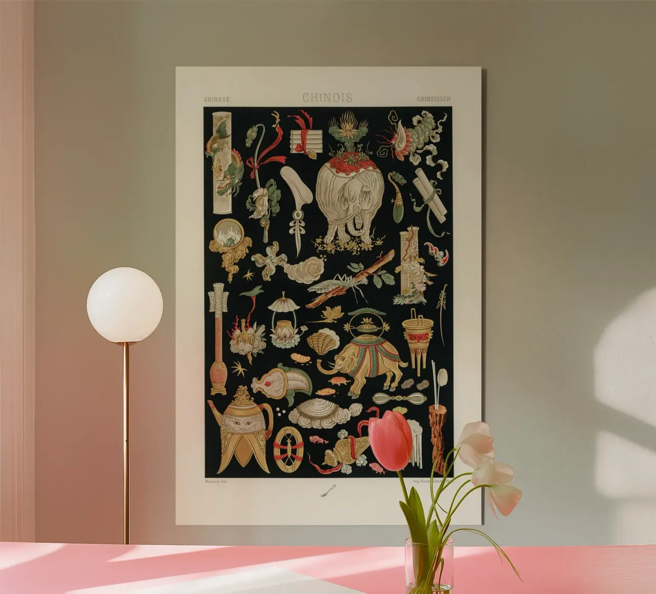 Chinese pattern elements alluminio dibond da vintageshop