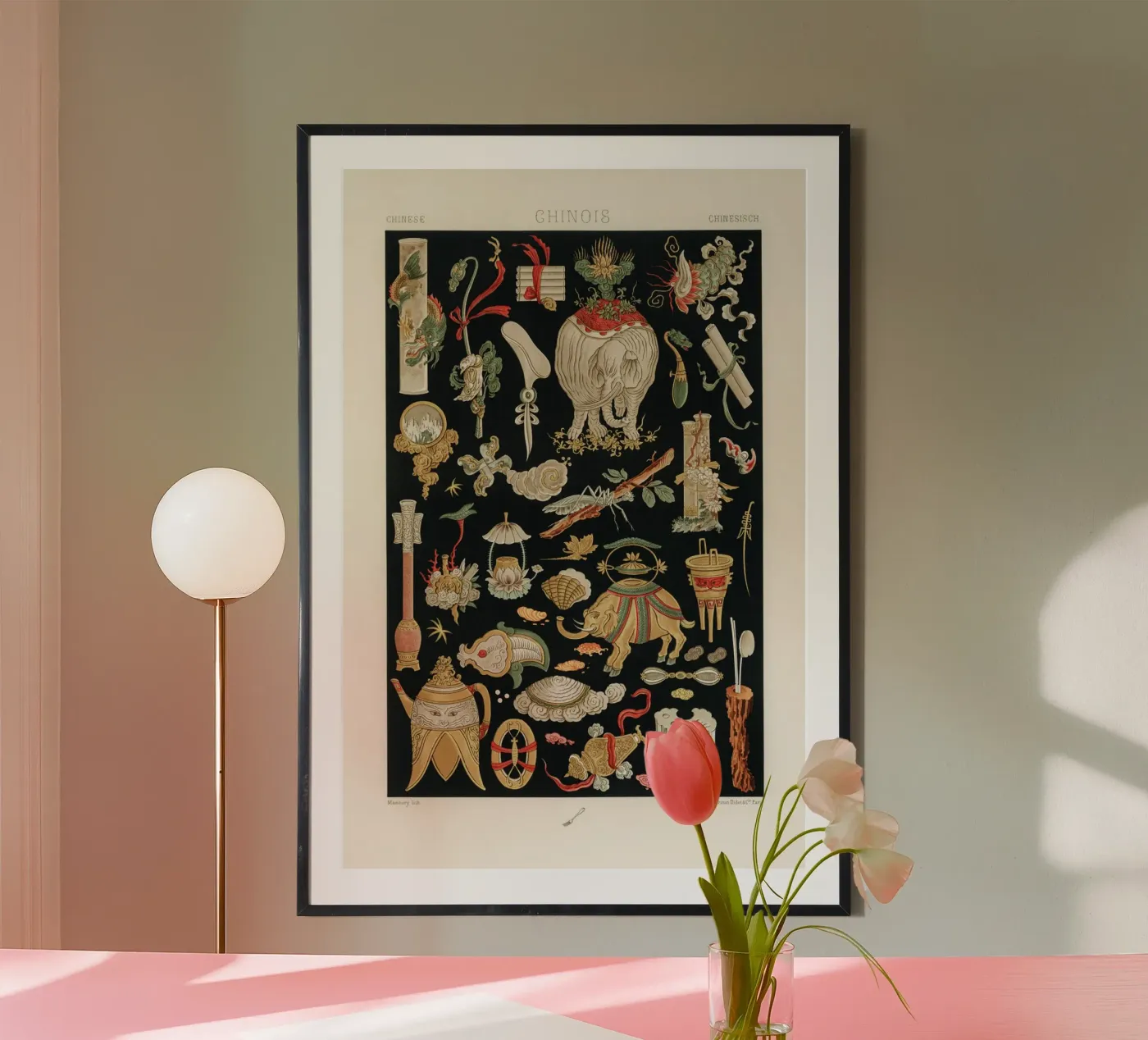 Chinese pattern elements Poster von vintageshop