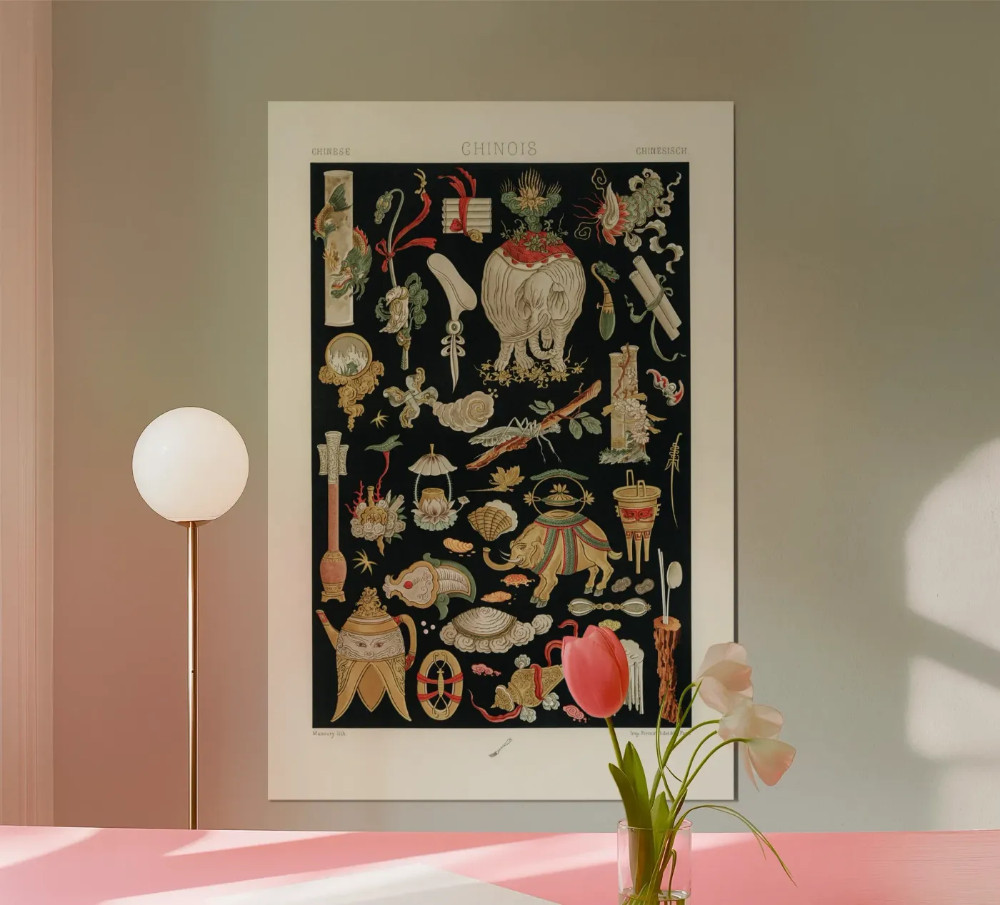 Chinese pattern elements Poster von vintageshop