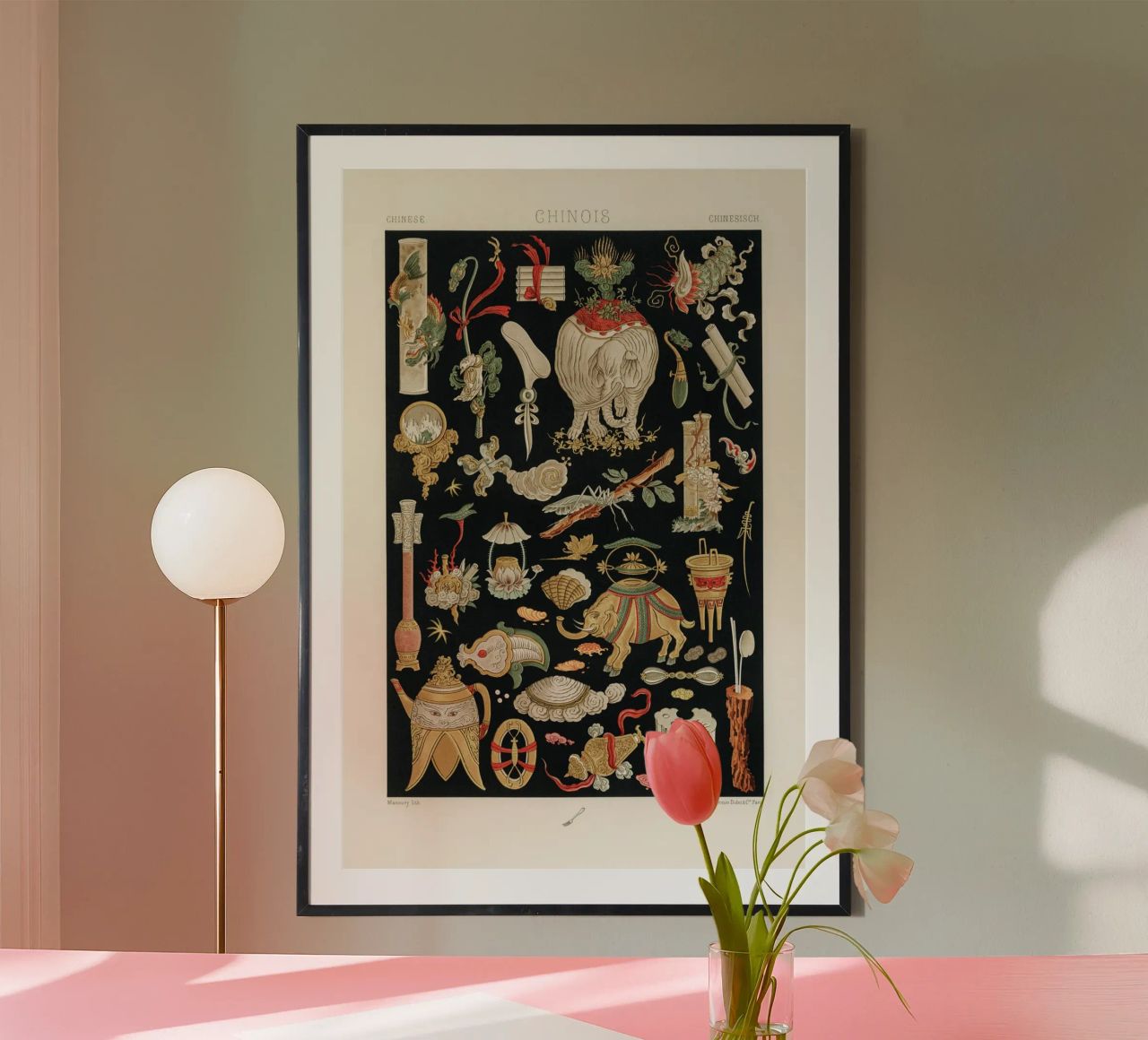 Chinese pattern elements poster de vintageshop