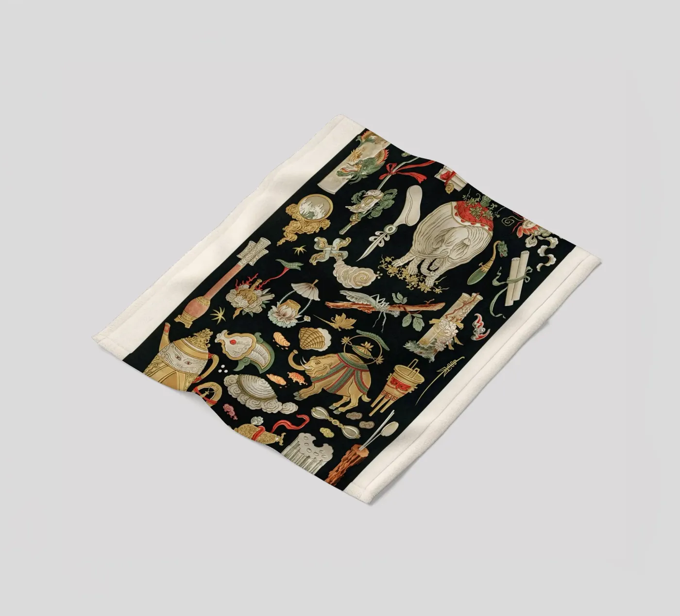 Chinese pattern elements coperta in pile da vintageshop