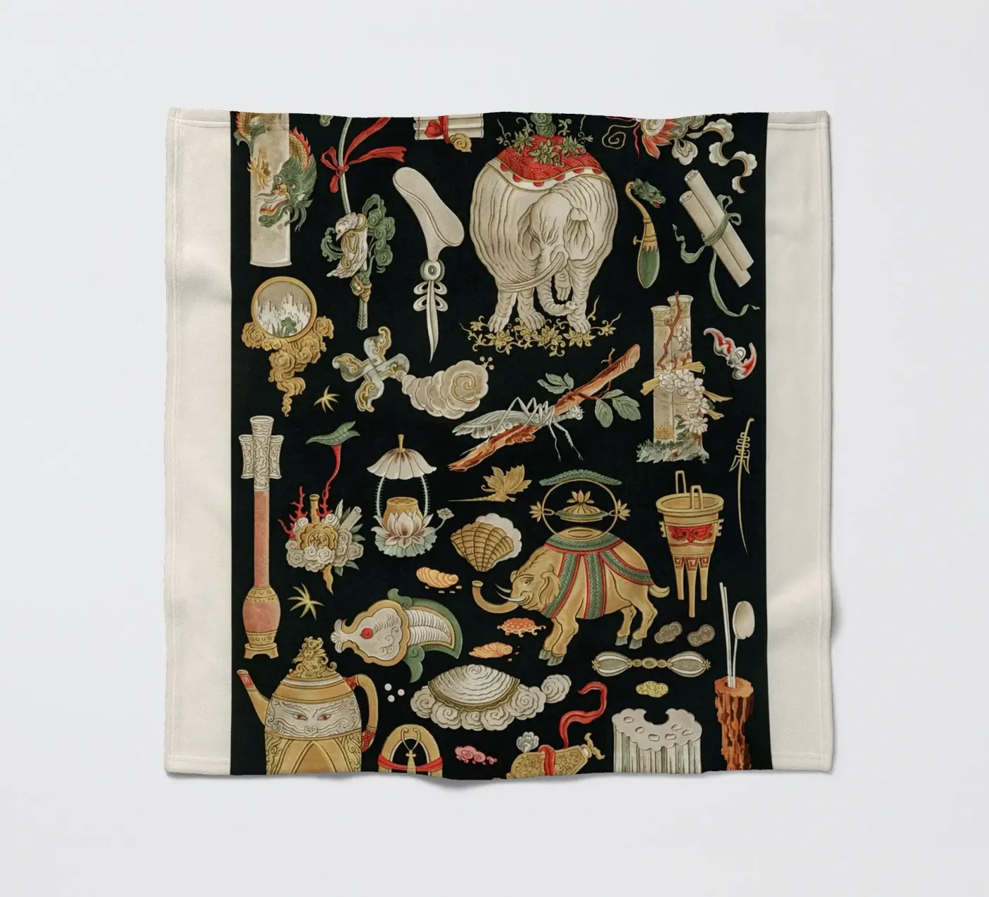 Chinese pattern elements coperta in pile da vintageshop