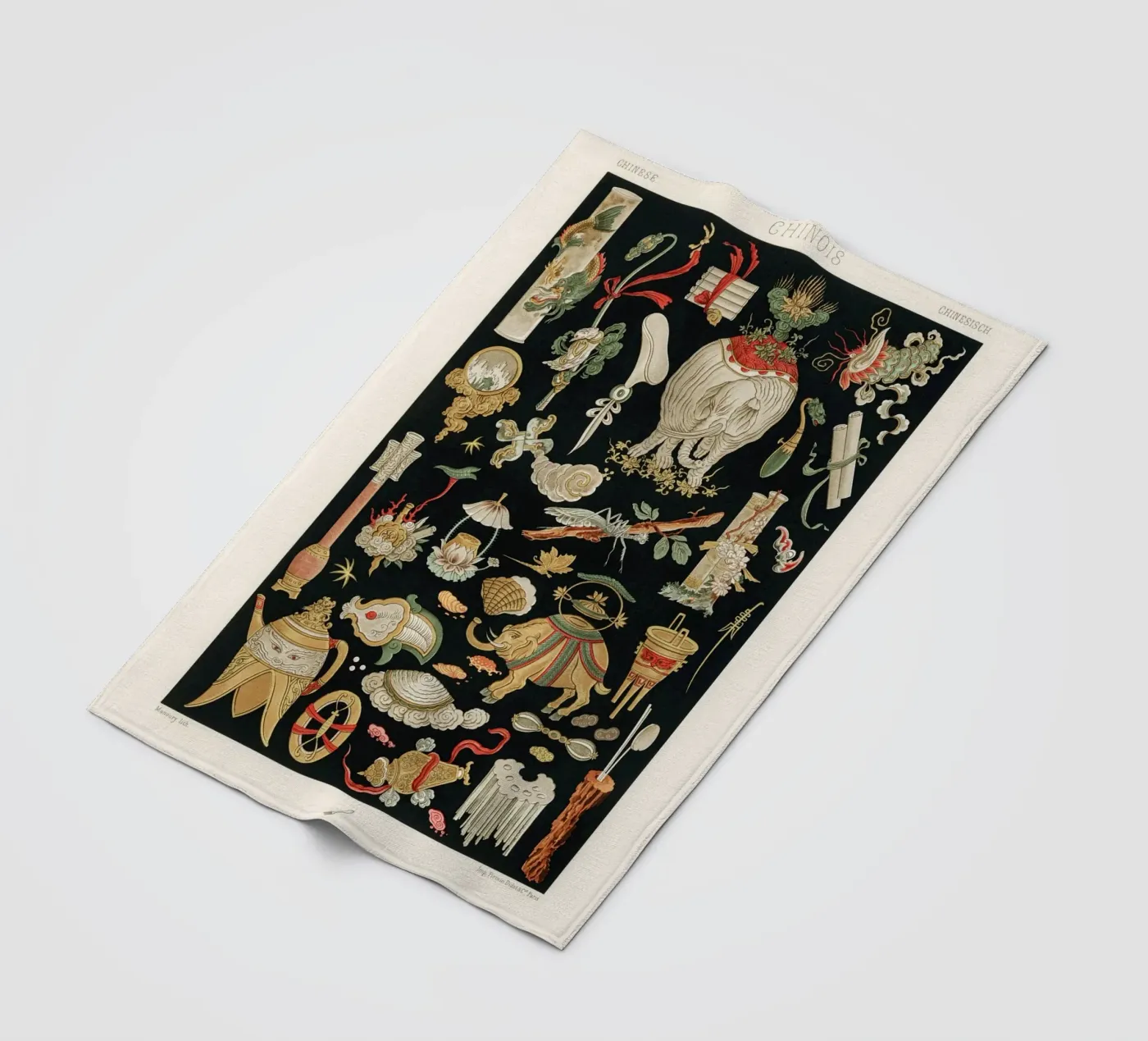 Chinese pattern elements coperta in pile da vintageshop