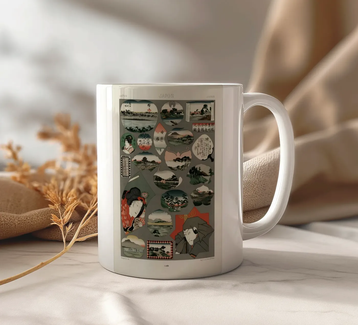 Japan pattern ceramic mug by vintageshop