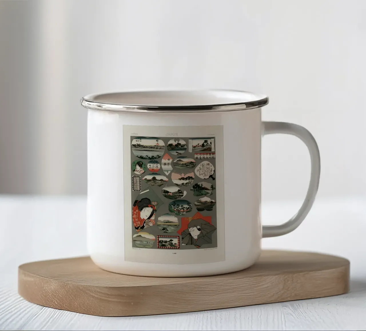 Japan pattern tazza in smalto da vintageshop