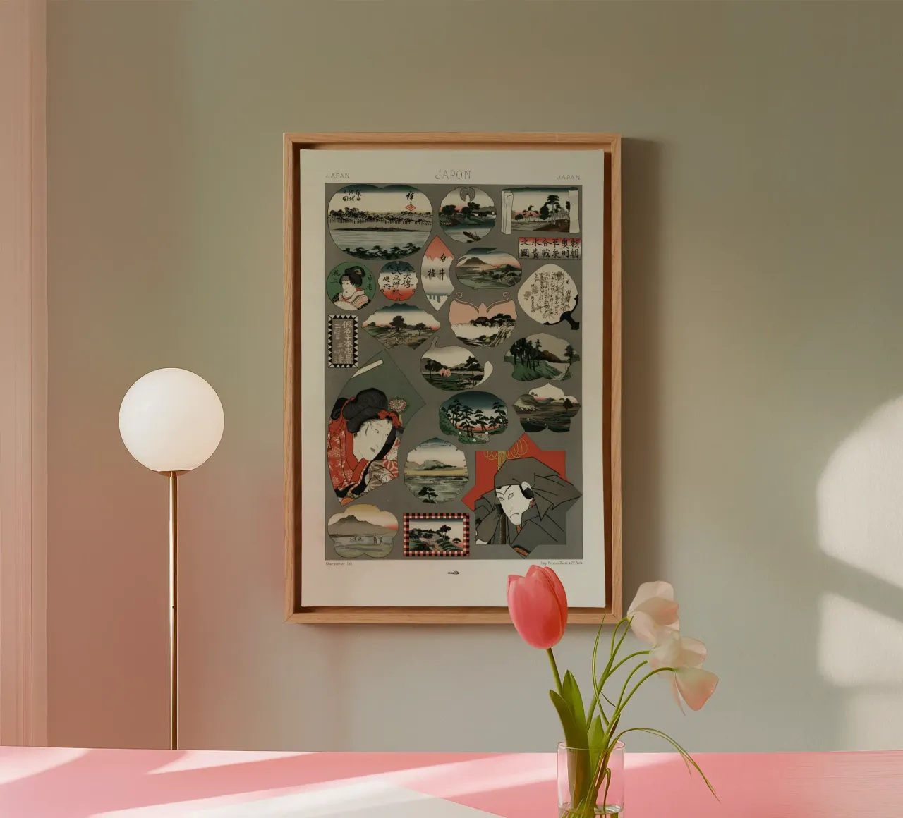Japan pattern tela con Cornice a cassetta da vintageshop