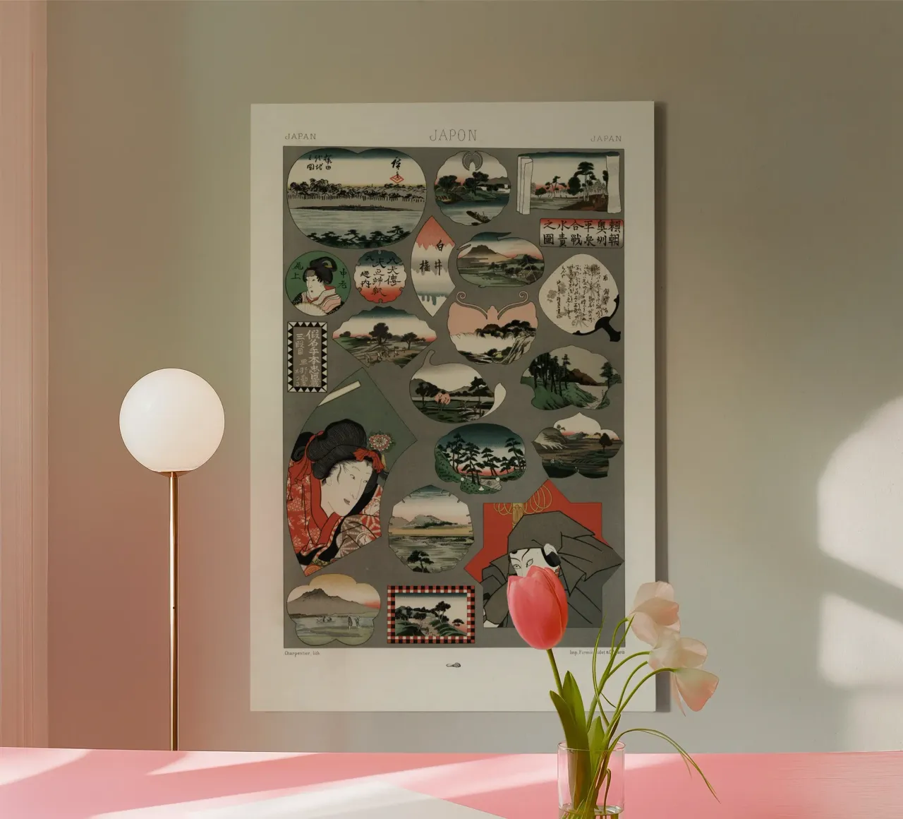 Japan pattern tela con Cornice a cassetta da vintageshop