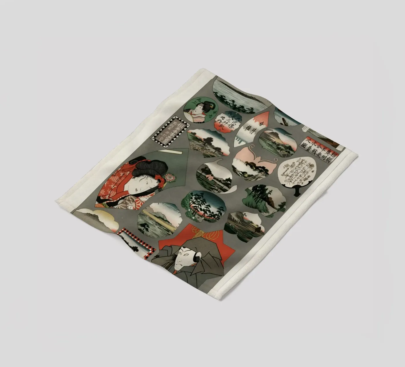 Japan pattern fleecedeken van vintageshop