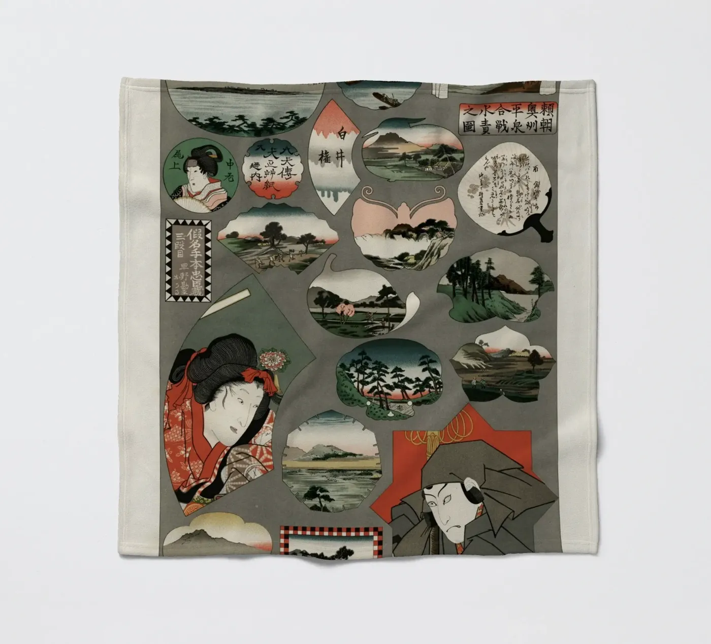 Japan pattern fleecedeken van vintageshop
