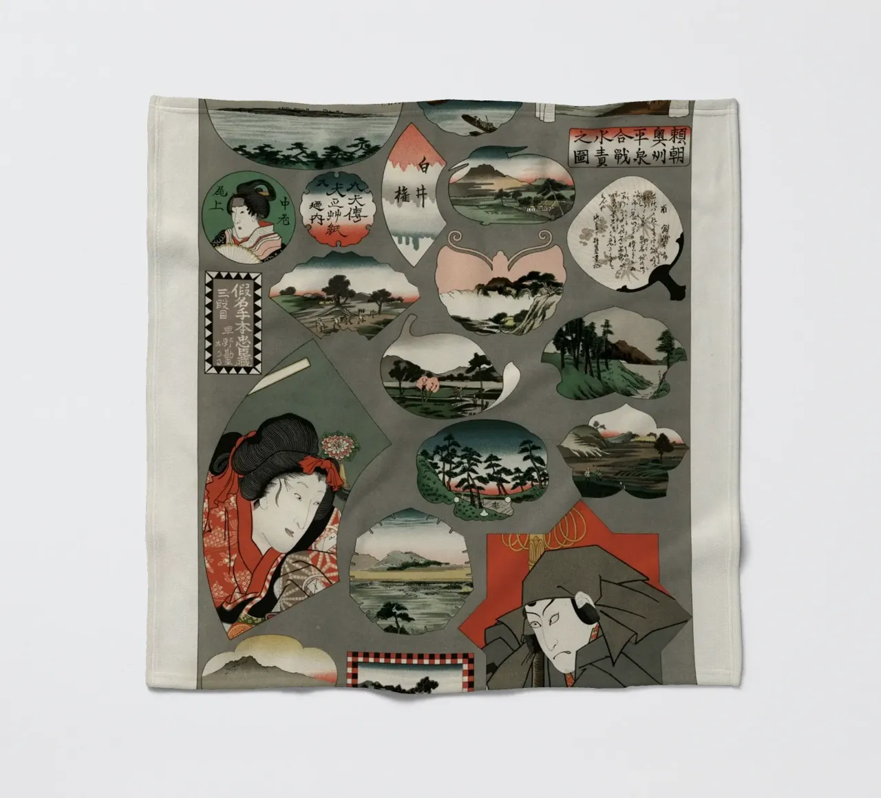 Japan pattern fleecedeken van vintageshop