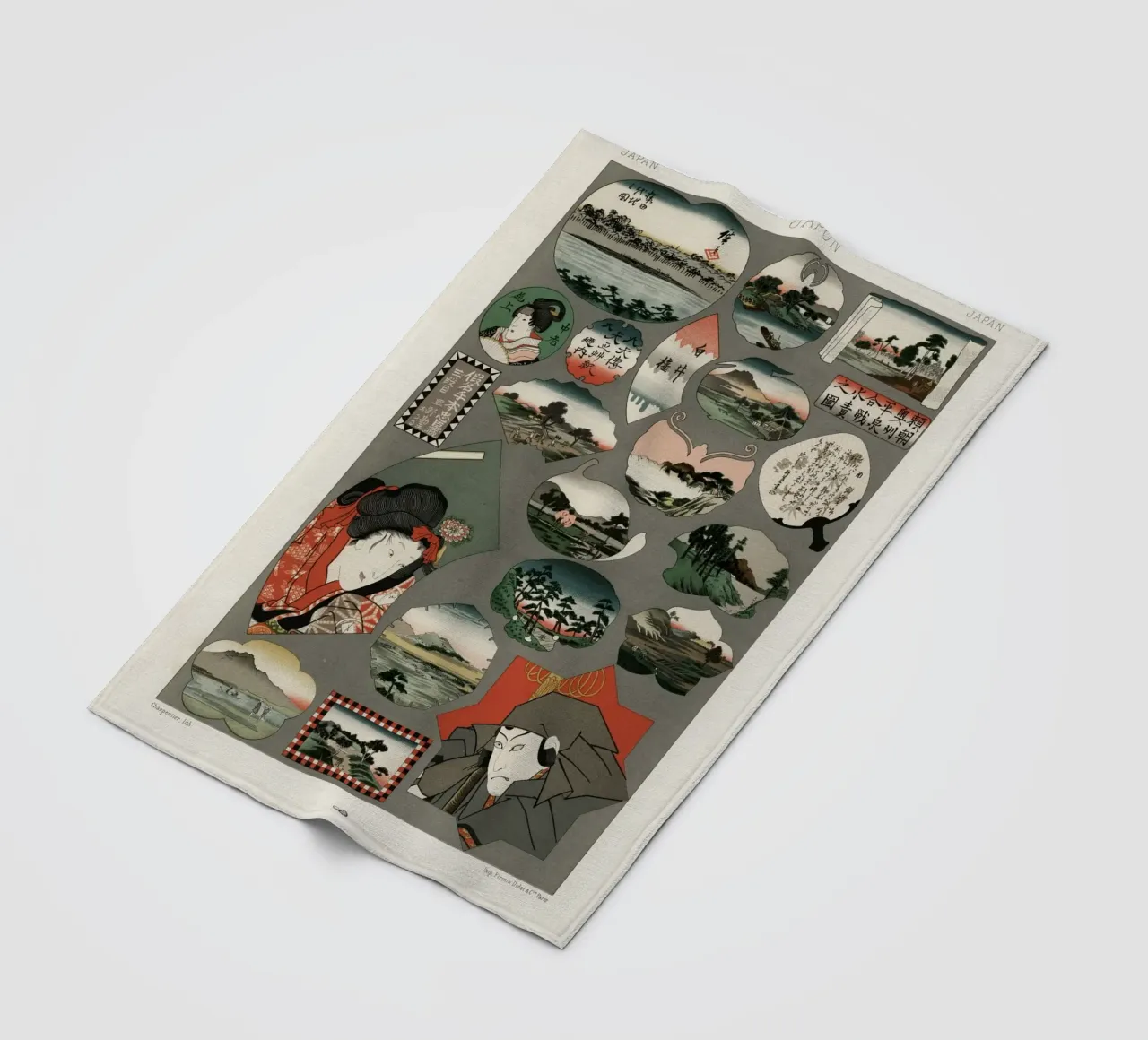 Japan pattern fleecedeken van vintageshop