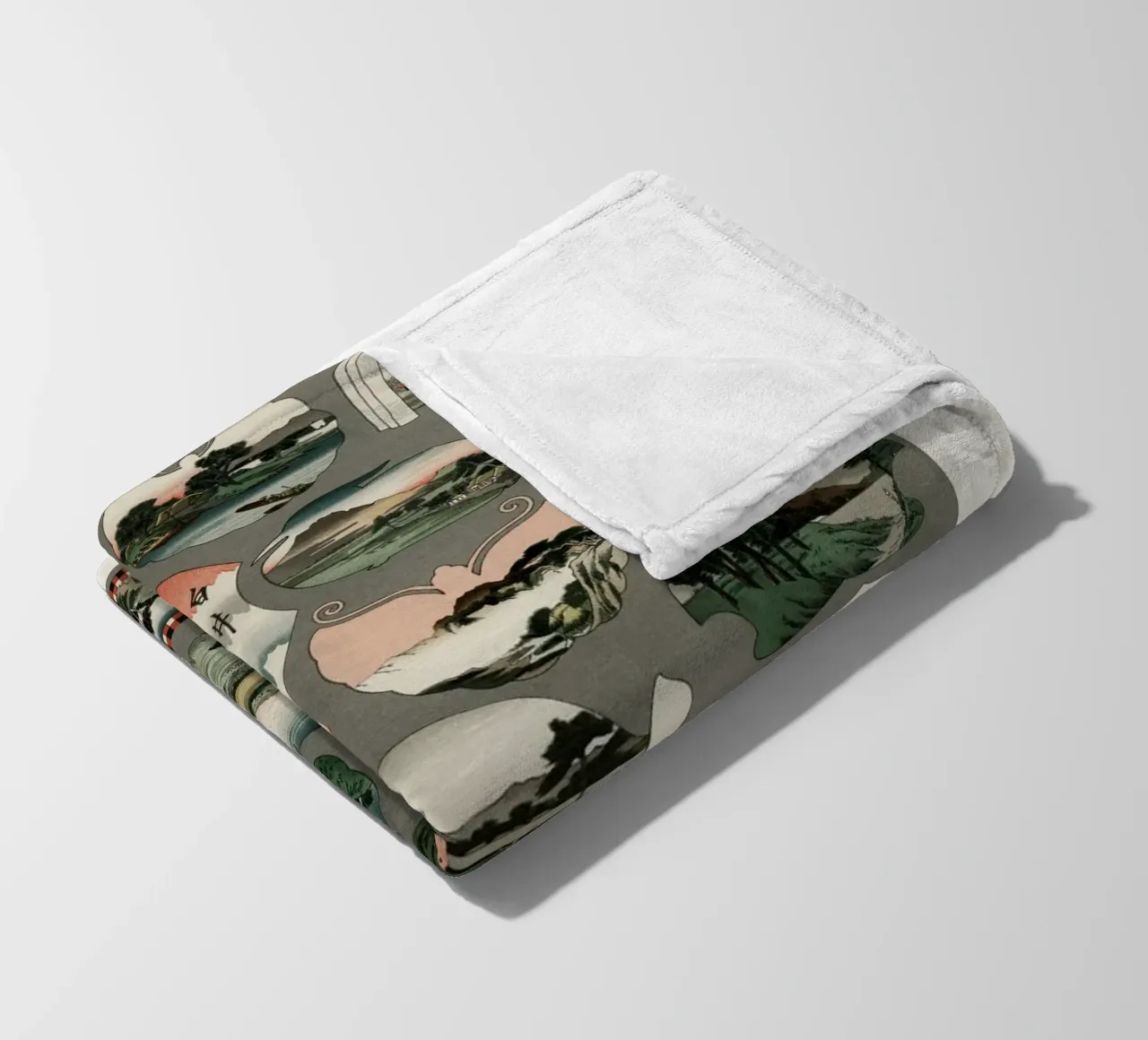 Japan pattern fleecedeken van vintageshop