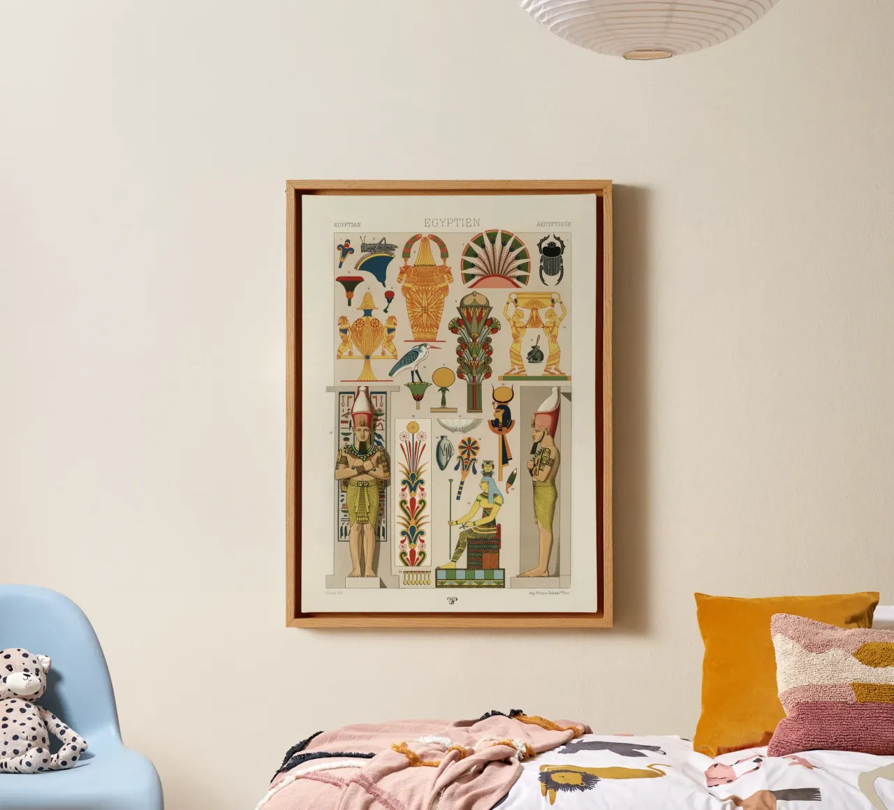 Egyptian pattern tela con Cornice a cassetta da vintageshop