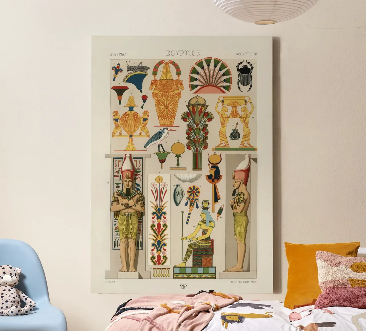 Egyptian pattern tela con Cornice a cassetta da vintageshop