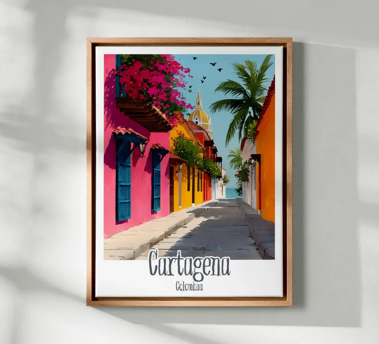 Affiche Cartagena, Colombie tela con Cornice a cassetta da Frame the World