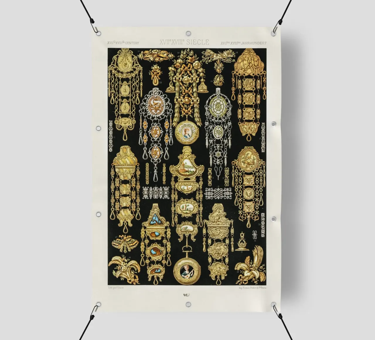 17th and 18th Century pattern. telo in pvc da vintageshop