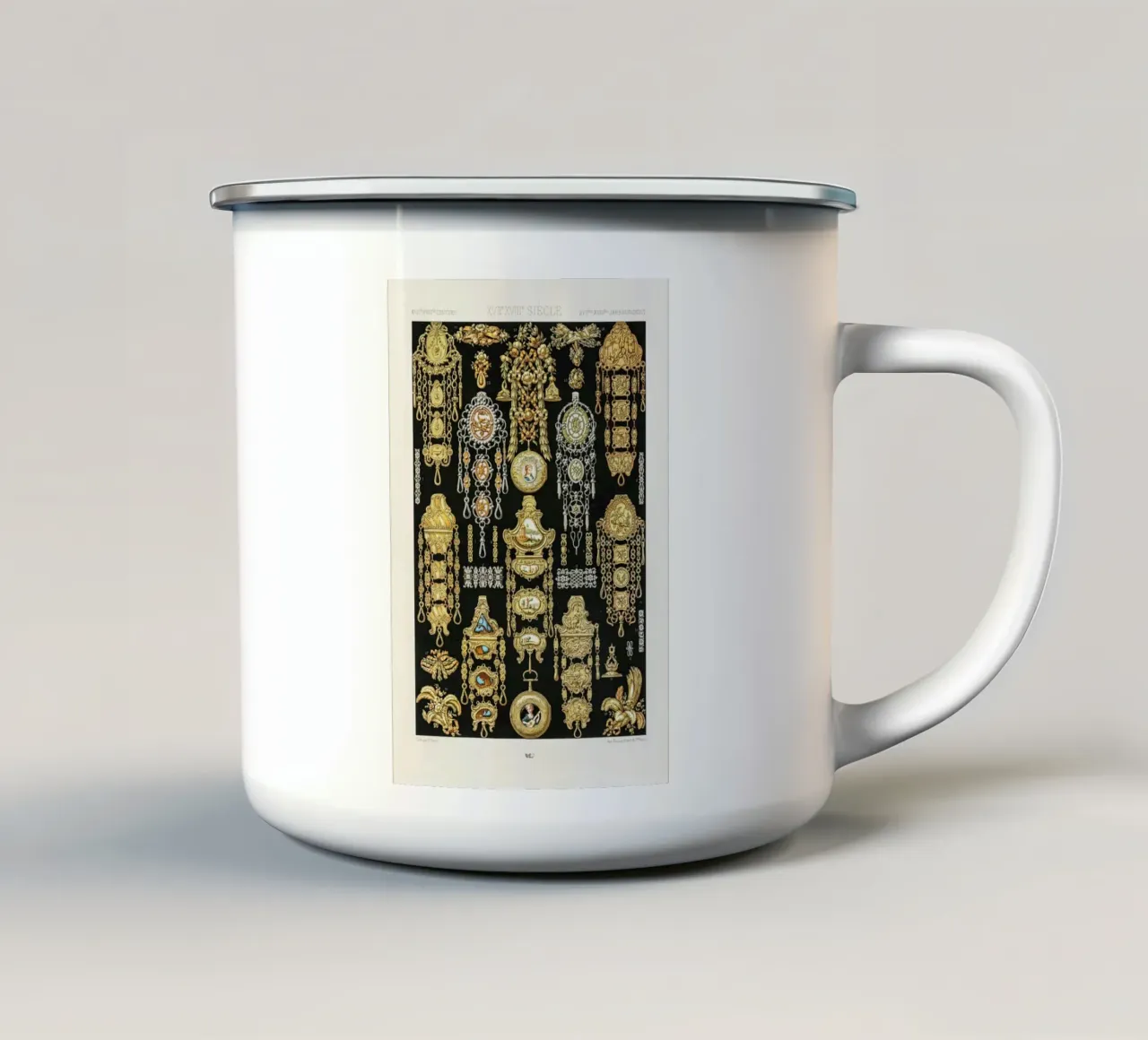 17th and 18th Century pattern. taza de esmalte de vintageshop