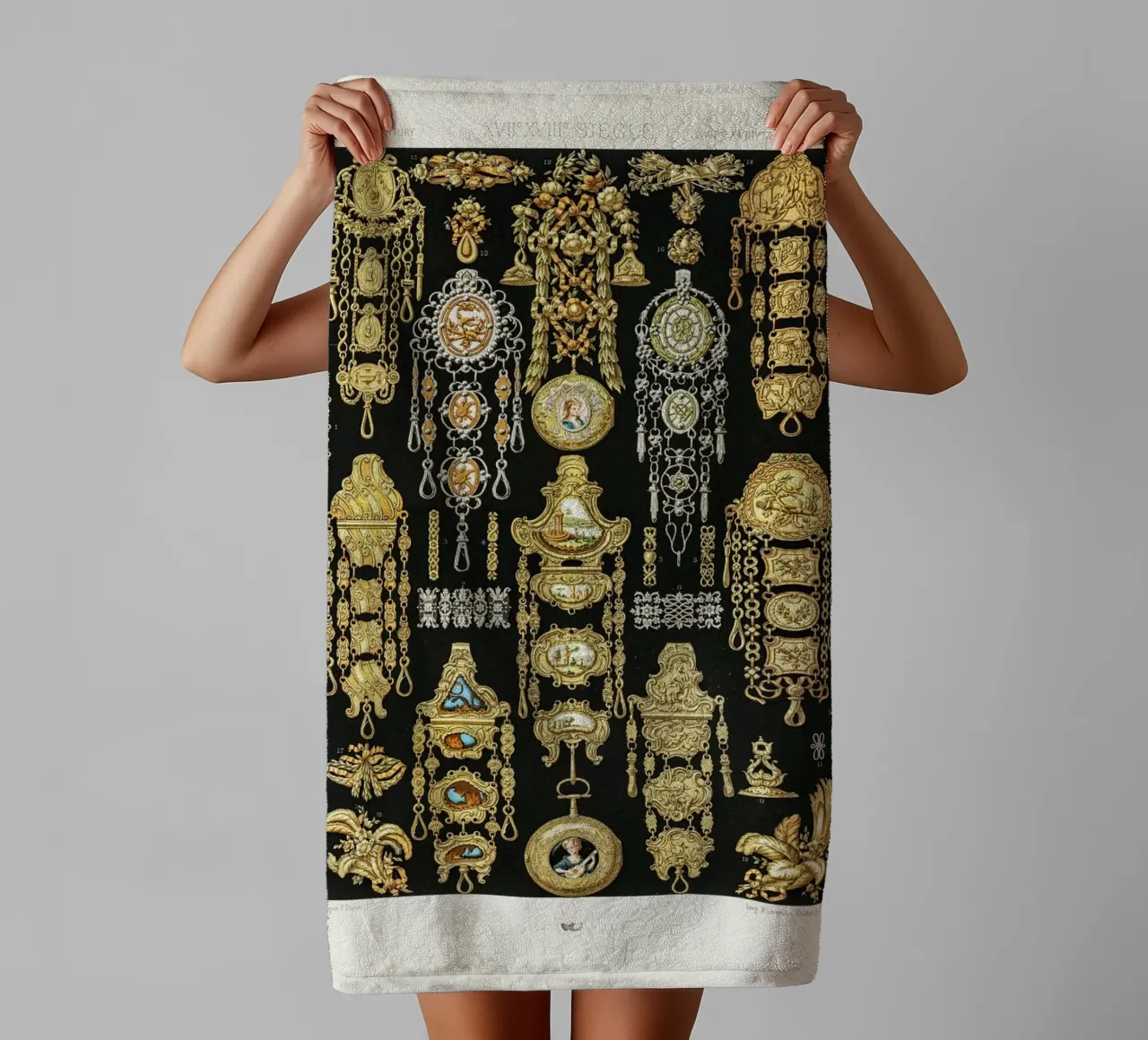 17th and 18th Century pattern. asciugamano da bagno da vintageshop