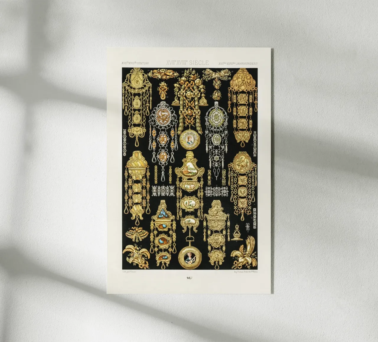 17th and 18th Century pattern. plexiglass da vintageshop