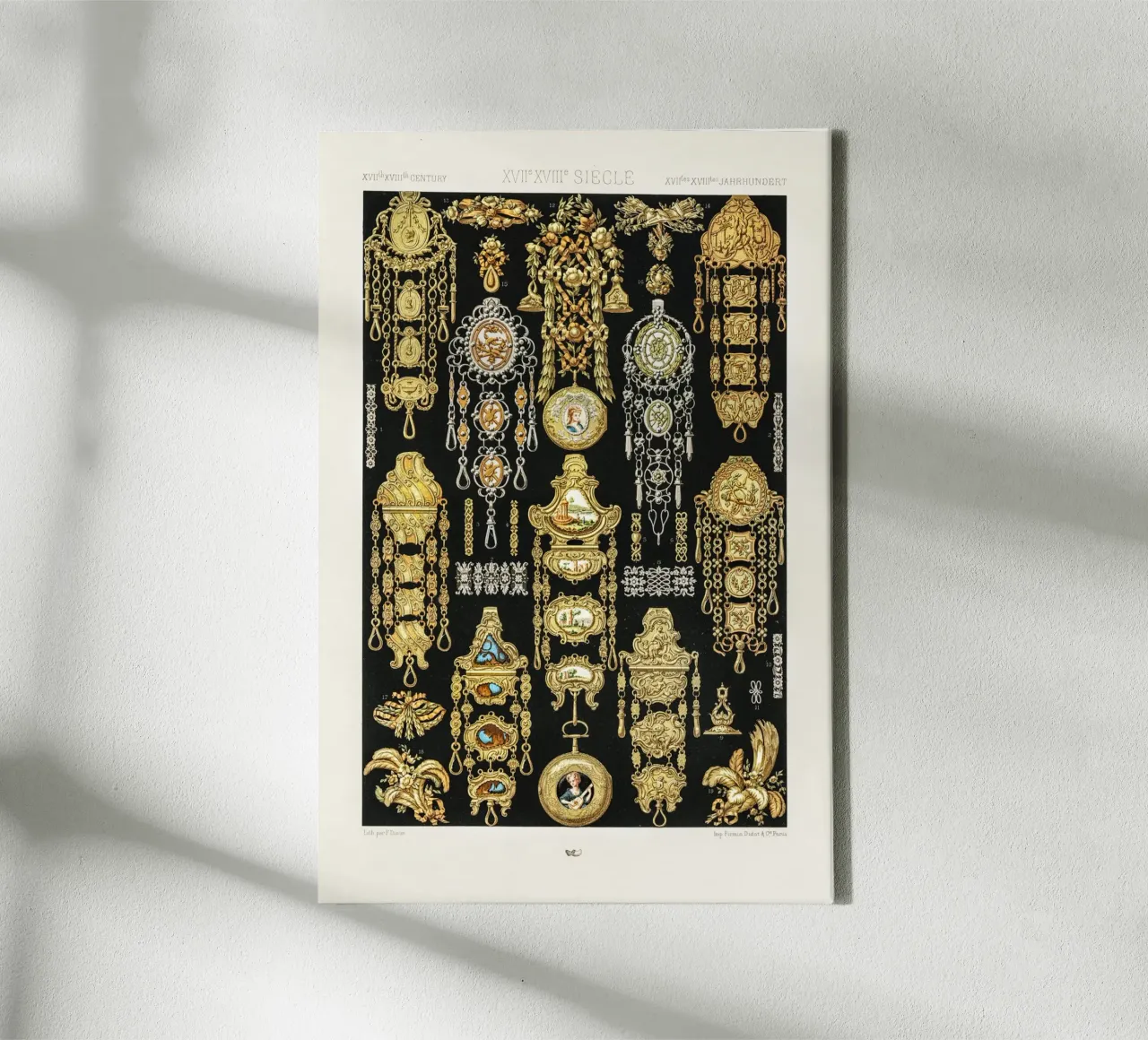 17th and 18th Century pattern. Leinwand von vintageshop