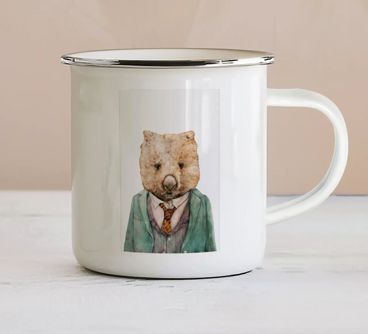 Signor Wombat tazza in smalto da Animal Crew