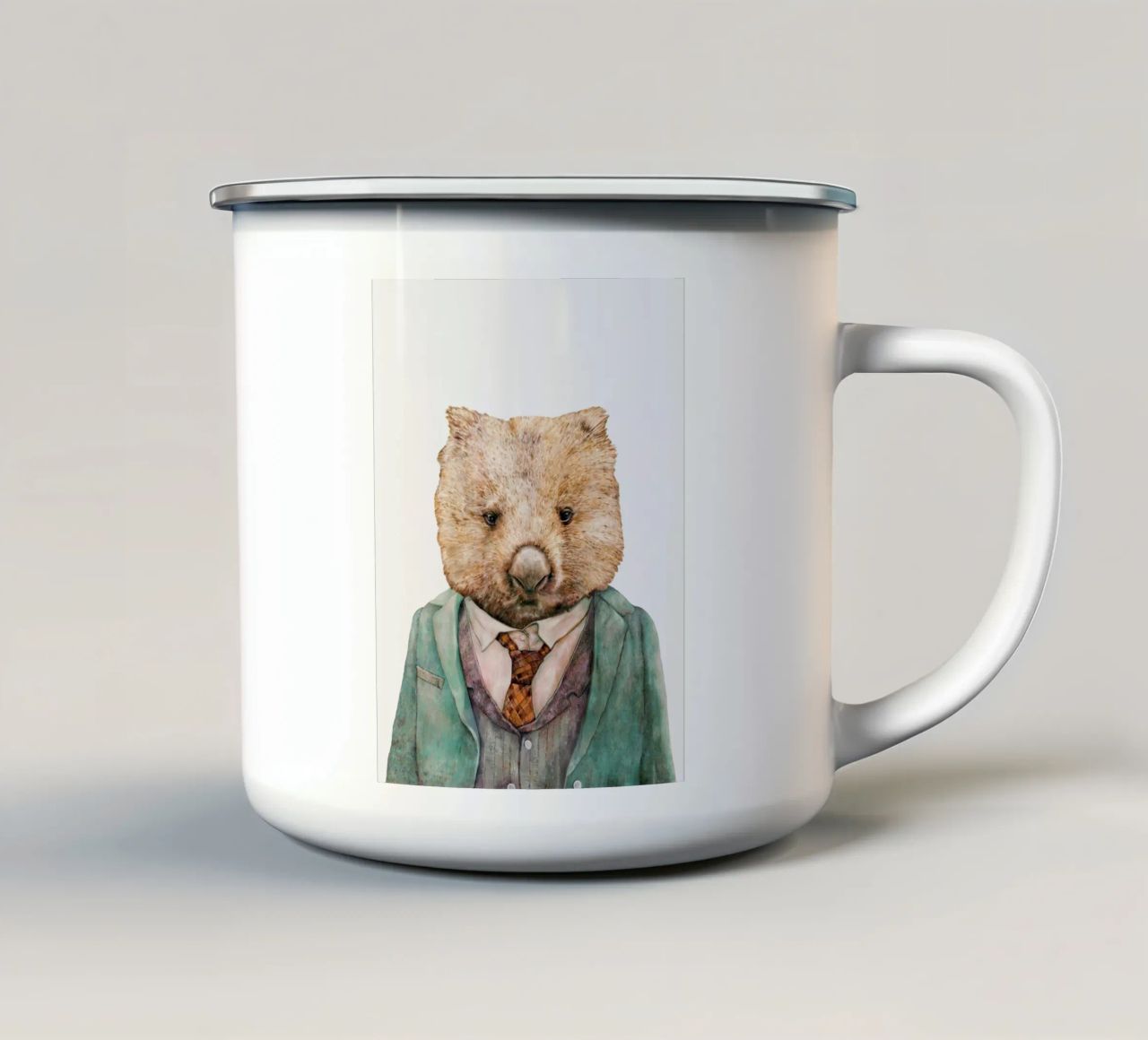 Signor Wombat tazza in smalto da Animal Crew