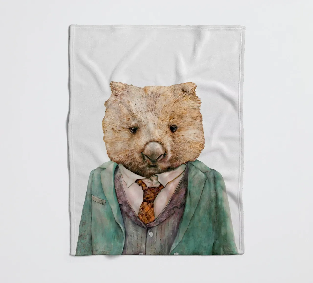 Mr Wombat fleece blanket by Animal Crew