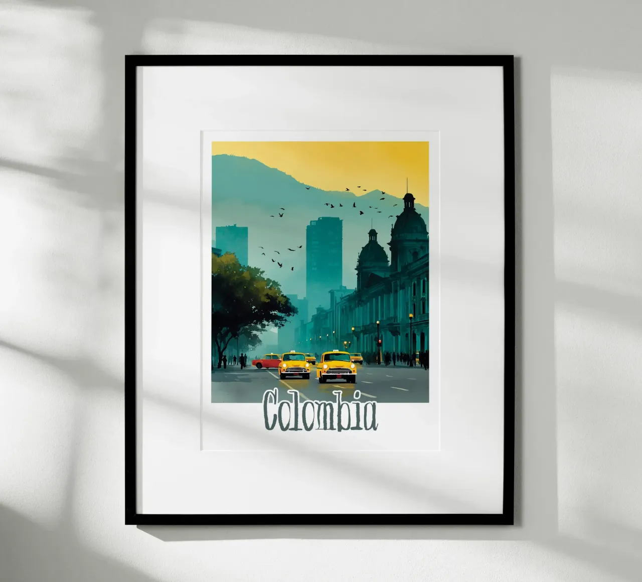 Affiche Colombie poster con telaio in legno da Frame the World