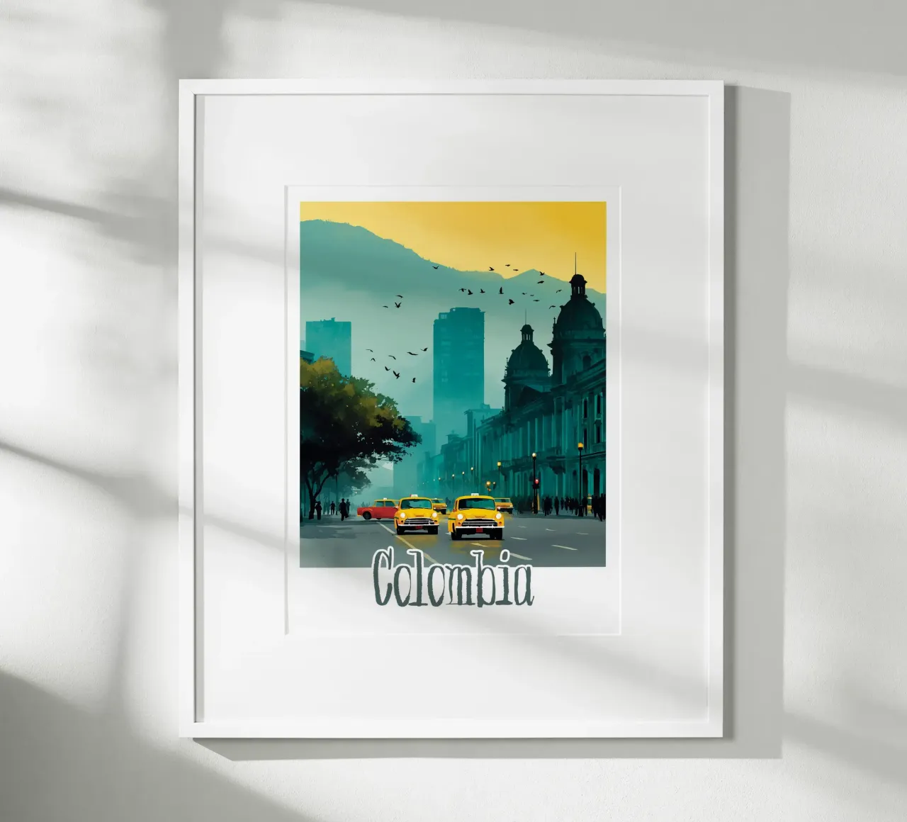 Affiche Colombie poster con telaio in legno da Frame the World