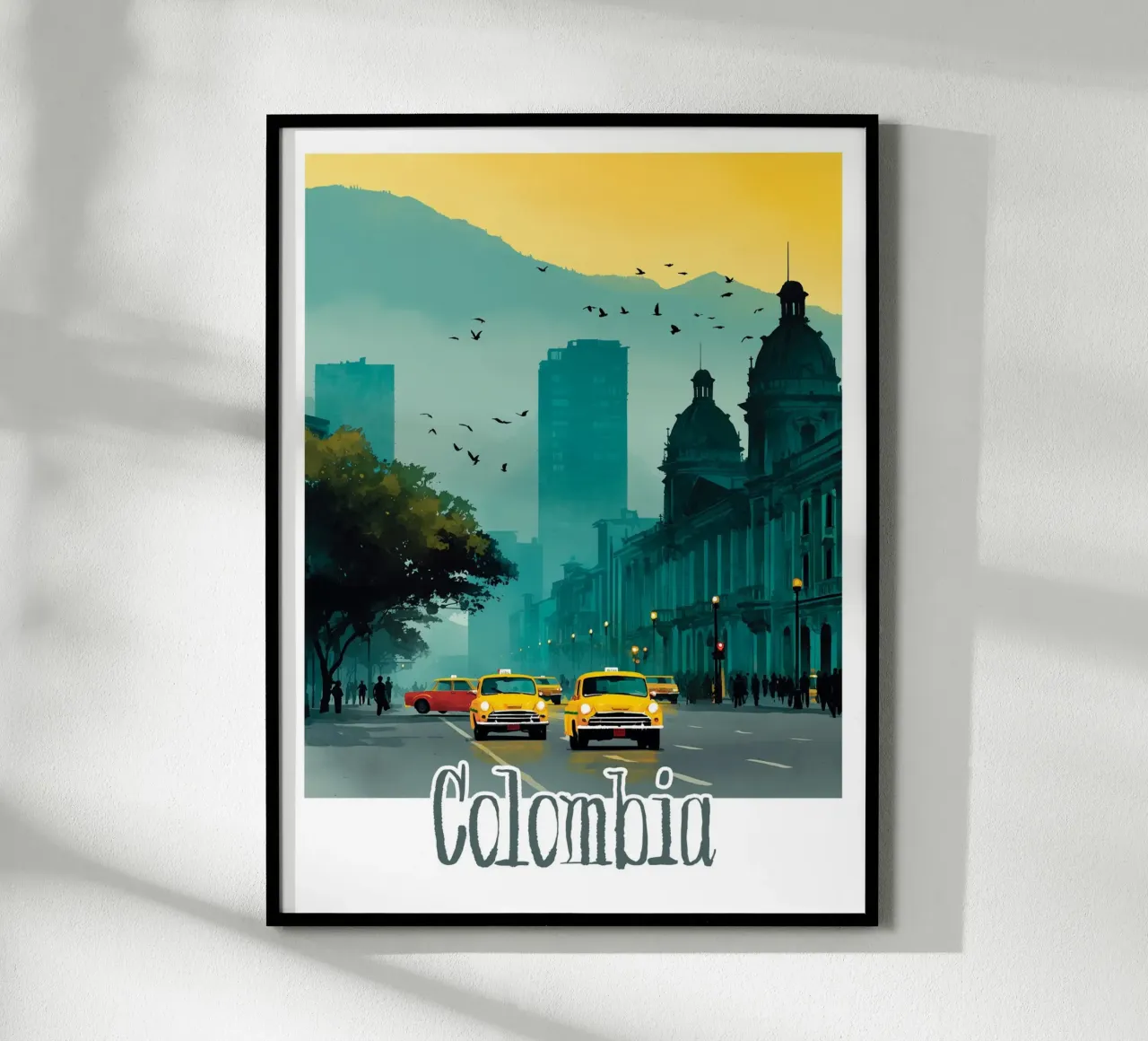 Affiche Colombie poster con telaio in legno da Frame the World