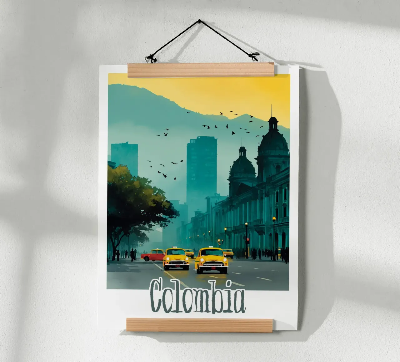 Affiche Colombie poster con telaio in legno da Frame the World