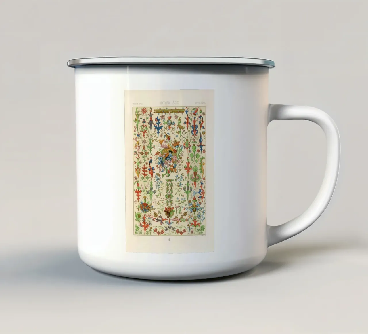 Medieval pattern mug en émail de vintageshop
