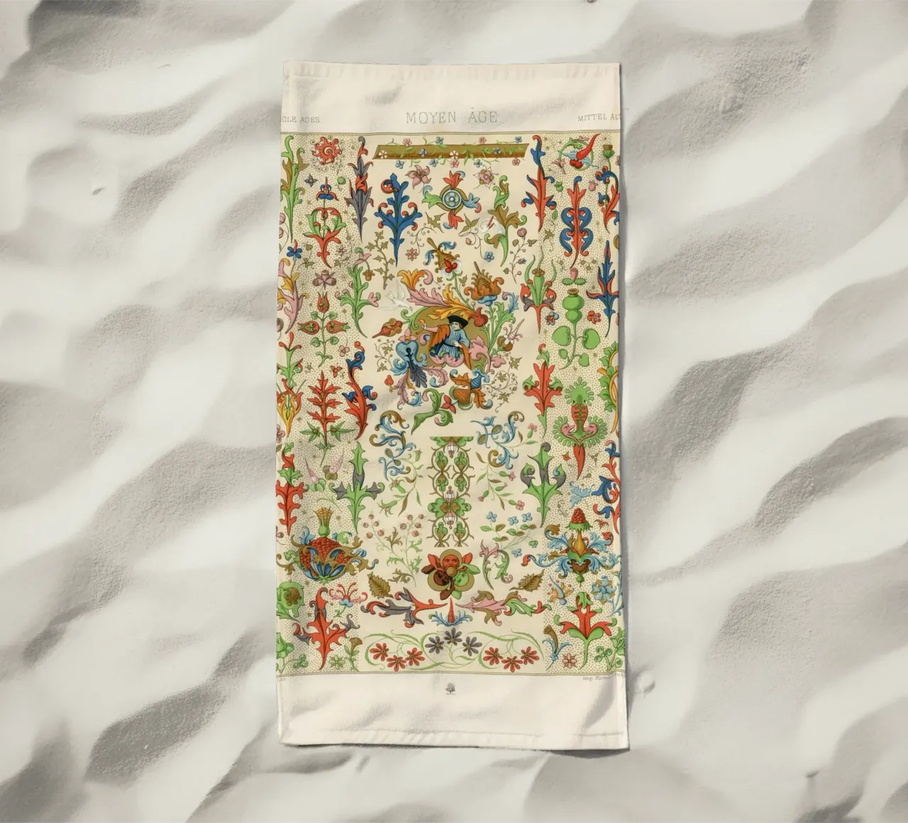 Medieval pattern beach towel by vintageshop