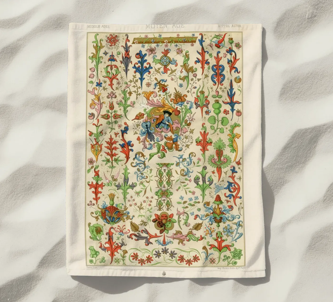 Medieval pattern serviette de plage de vintageshop