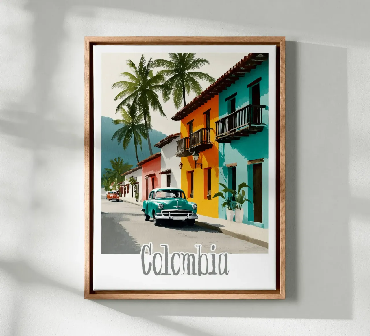 Affiche Colombie canvas with Floater frame by Frame the World