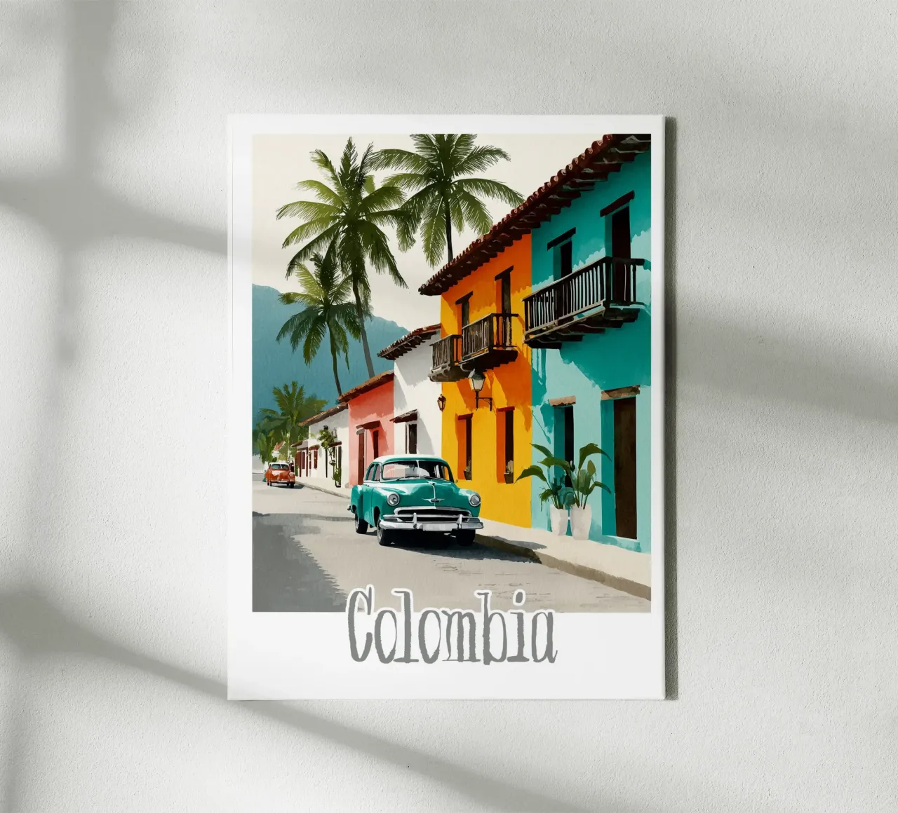 Affiche Colombie canvas with Floater frame by Frame the World