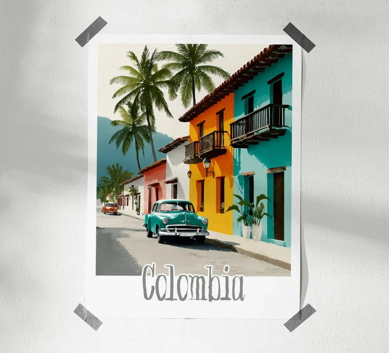 Affiche Colombie poster con telaio in alluminio da Frame the World