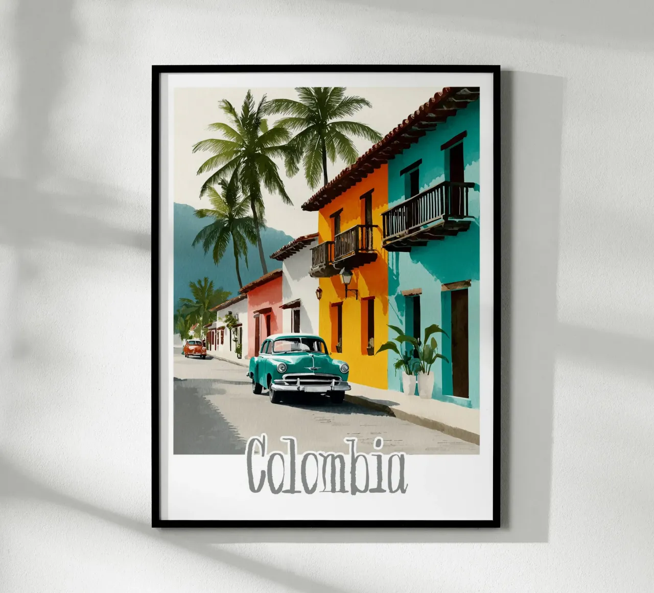Affiche Colombie poster con telaio in alluminio da Frame the World