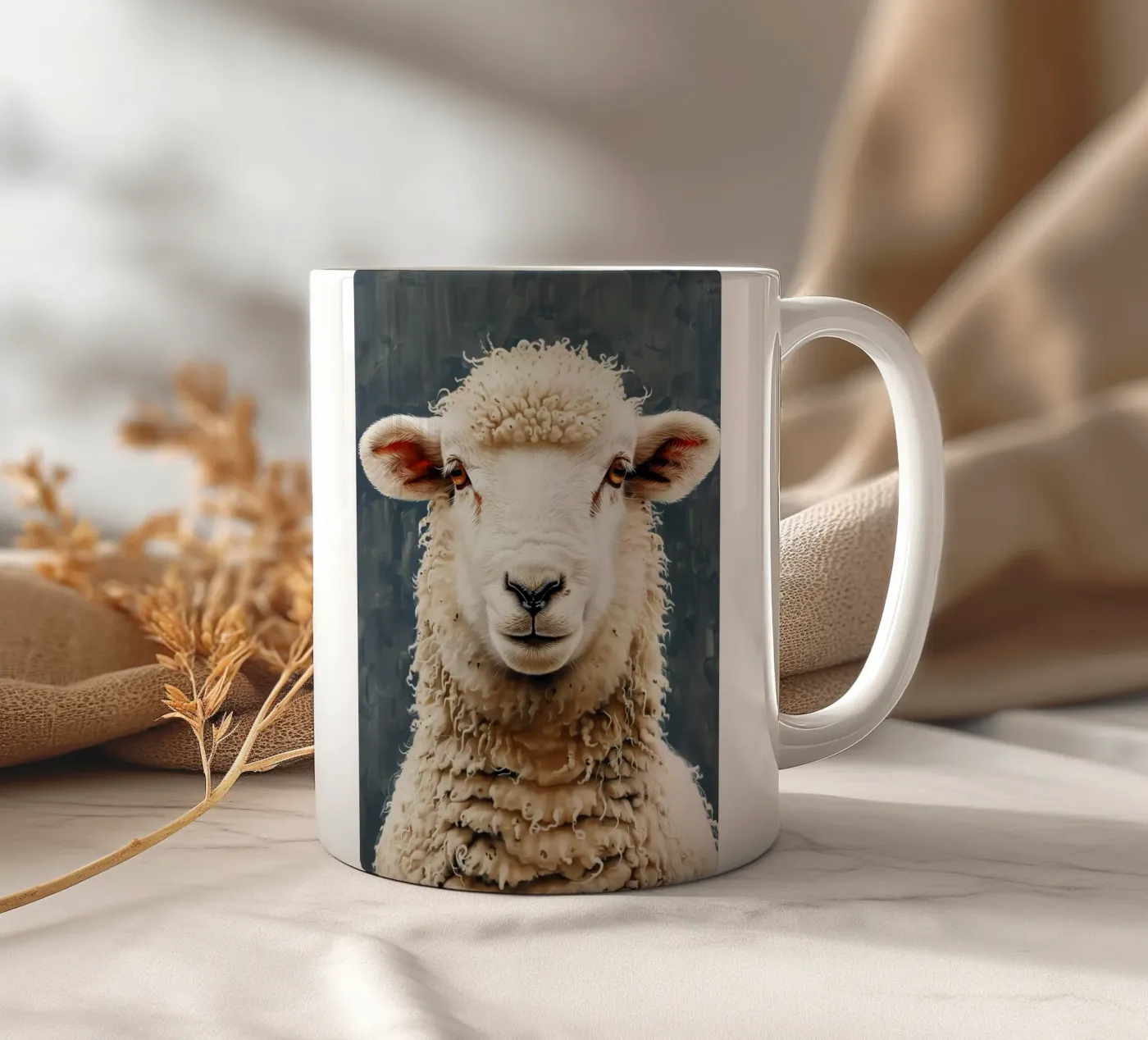 Sheep ceramic mug by Lionmixart