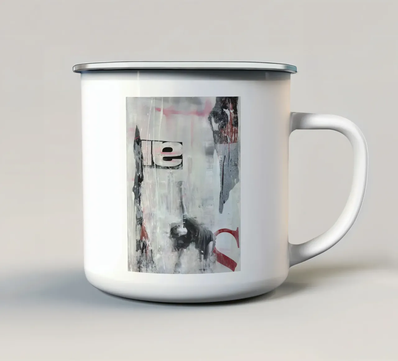 Expression punch in white emaille mok van PeHa - ART