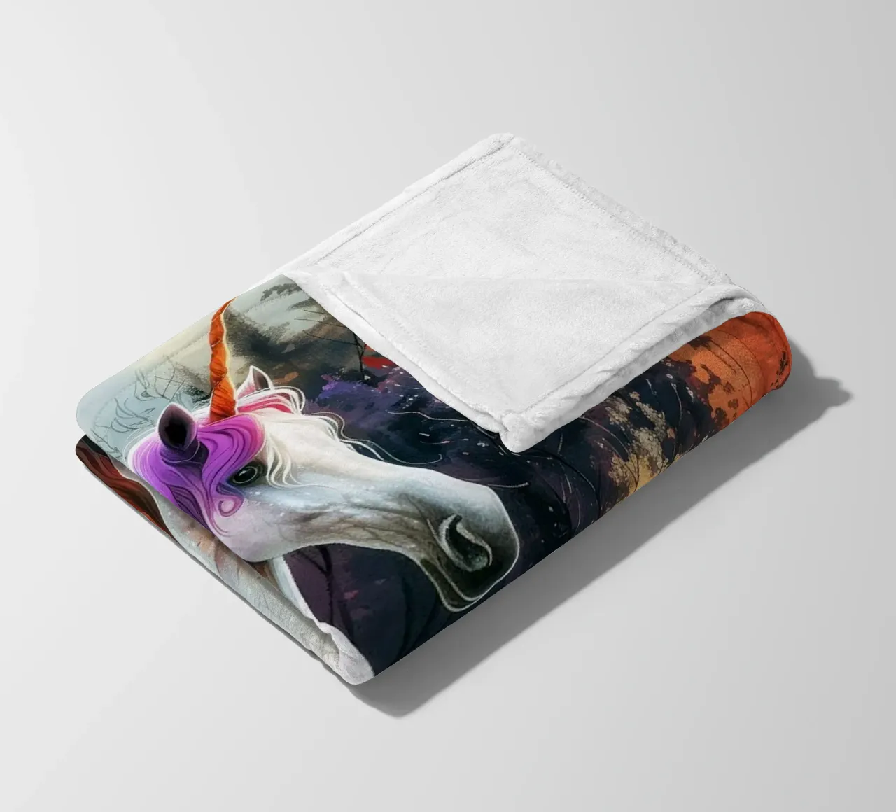 Magic Unicorn fleece blanket by Lionmixart