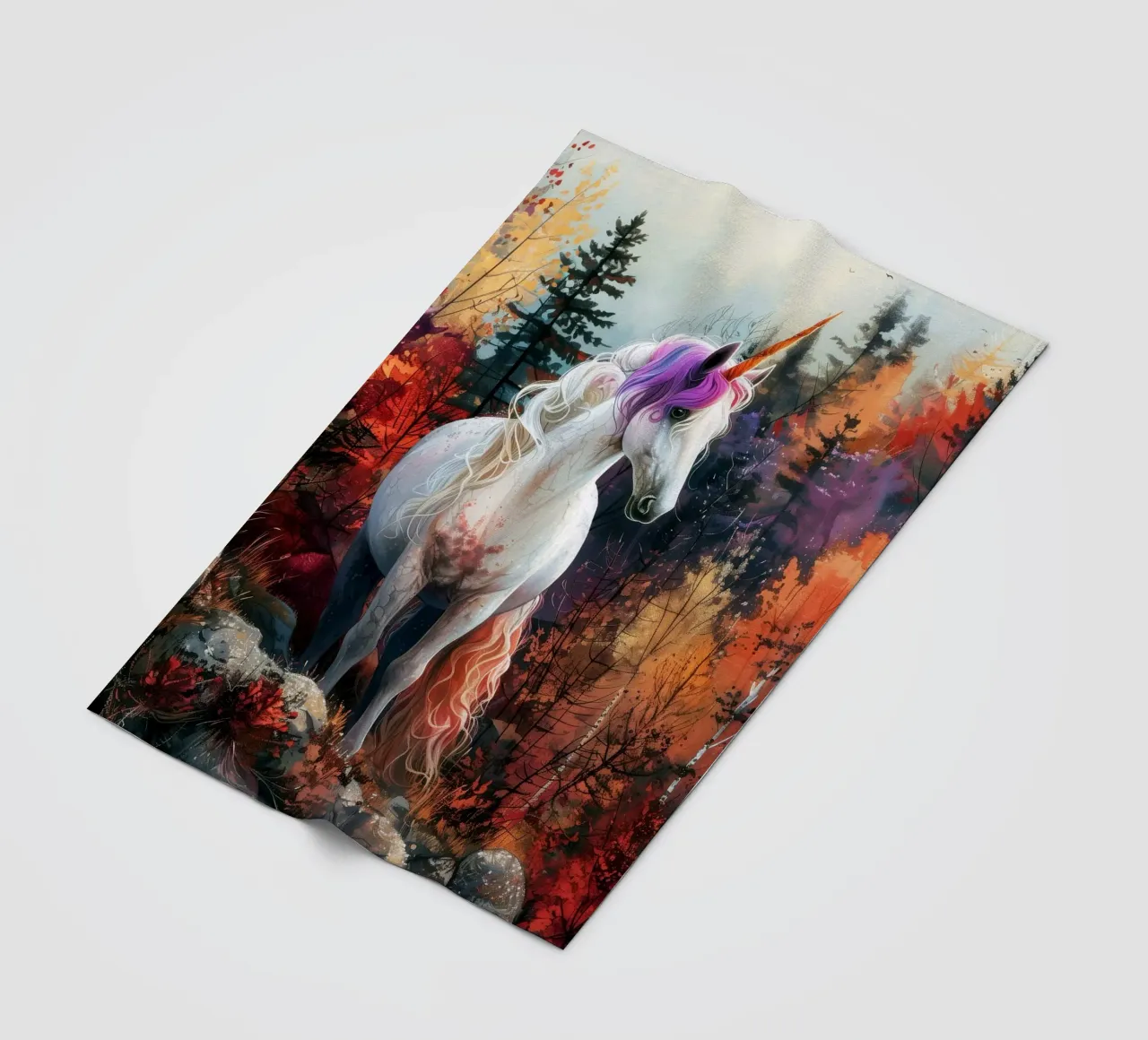 Magic Unicorn fleece blanket by Lionmixart