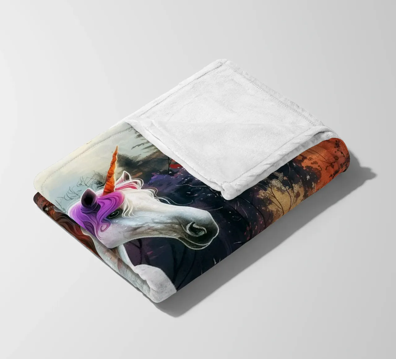 Magic Unicorn fleece blanket by Lionmixart