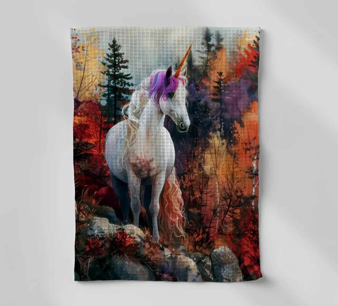 Magic Unicorn tea towel by Lionmixart