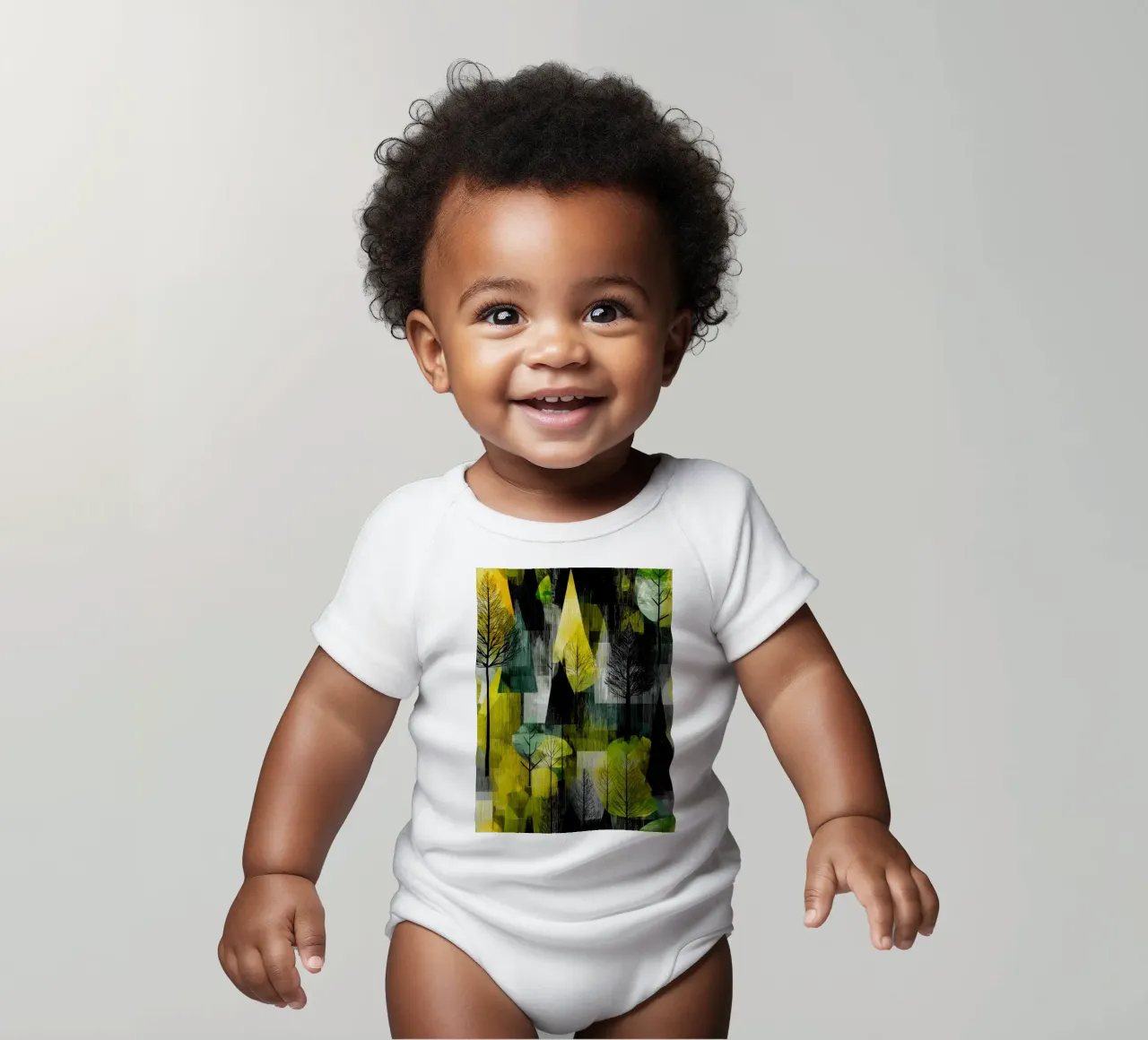 Foresta verde body neonato maniche corte da Justyna Jaszke JBJart